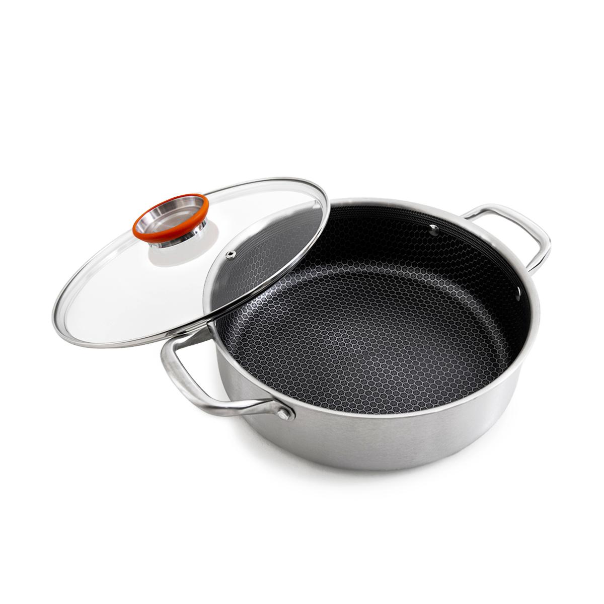 Sautoir 28cm triplex avec couvercle - "BlackSteel" couleur unique, LAGUIOLE CUISSON