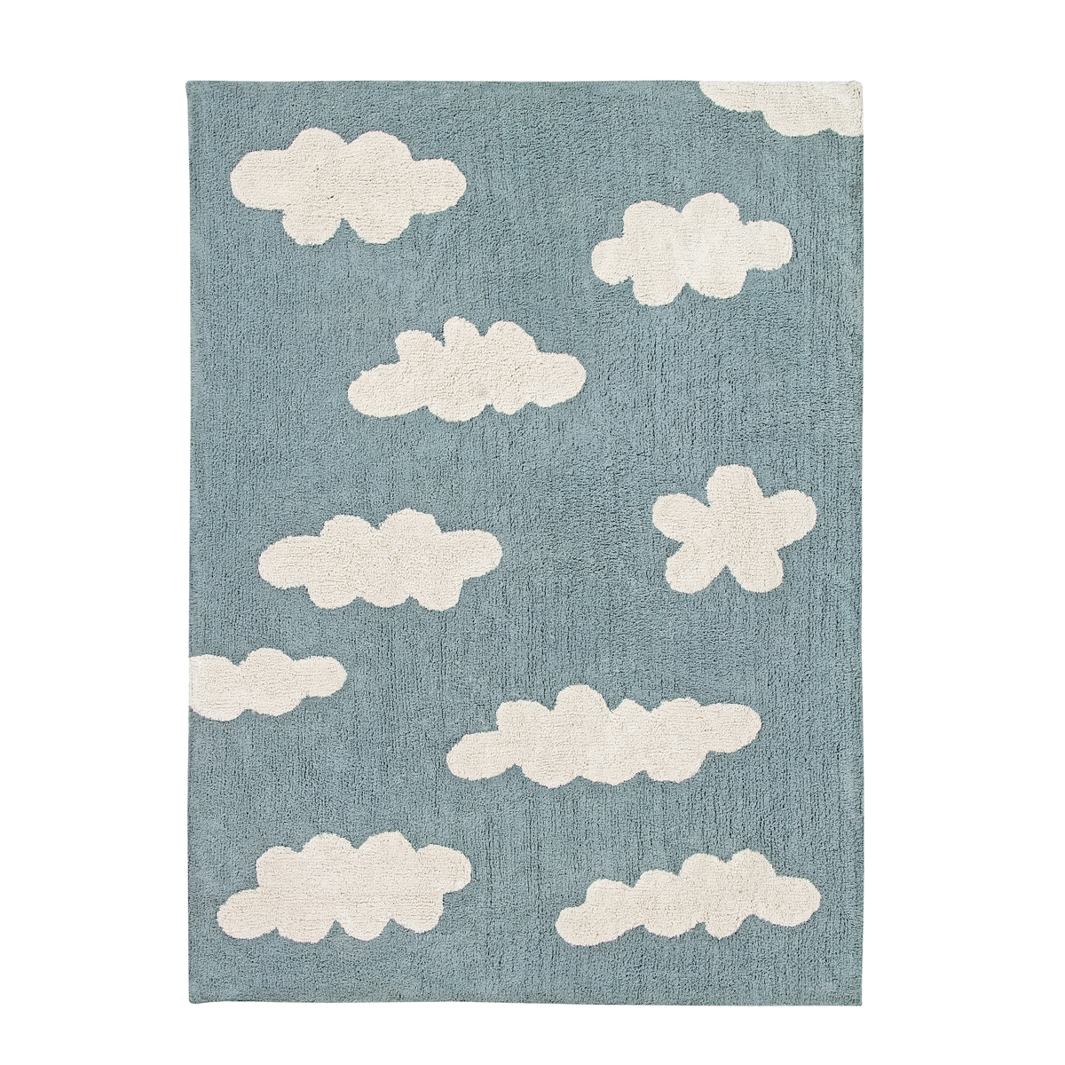 Tapis Rectangulaire en coton NUAGES bleu, LORENA CANALS