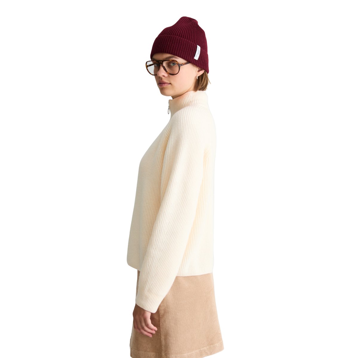 Pull à col roulé en laine mérinos, coupe classique au toucher doux blanc, MARC O’POLO DENIM
