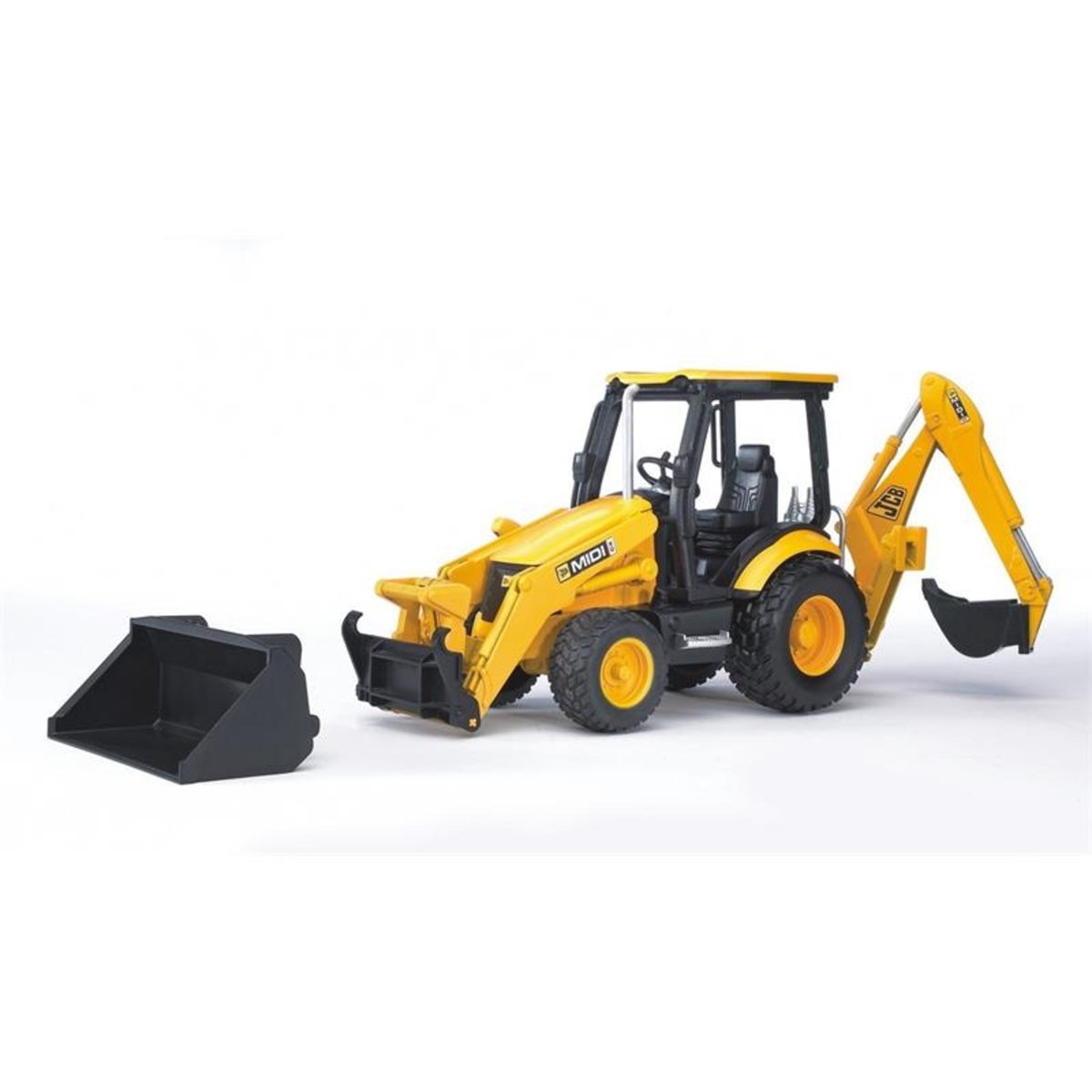 Grue-chargeur JCB Midi CX jaune et noir, BRUDER