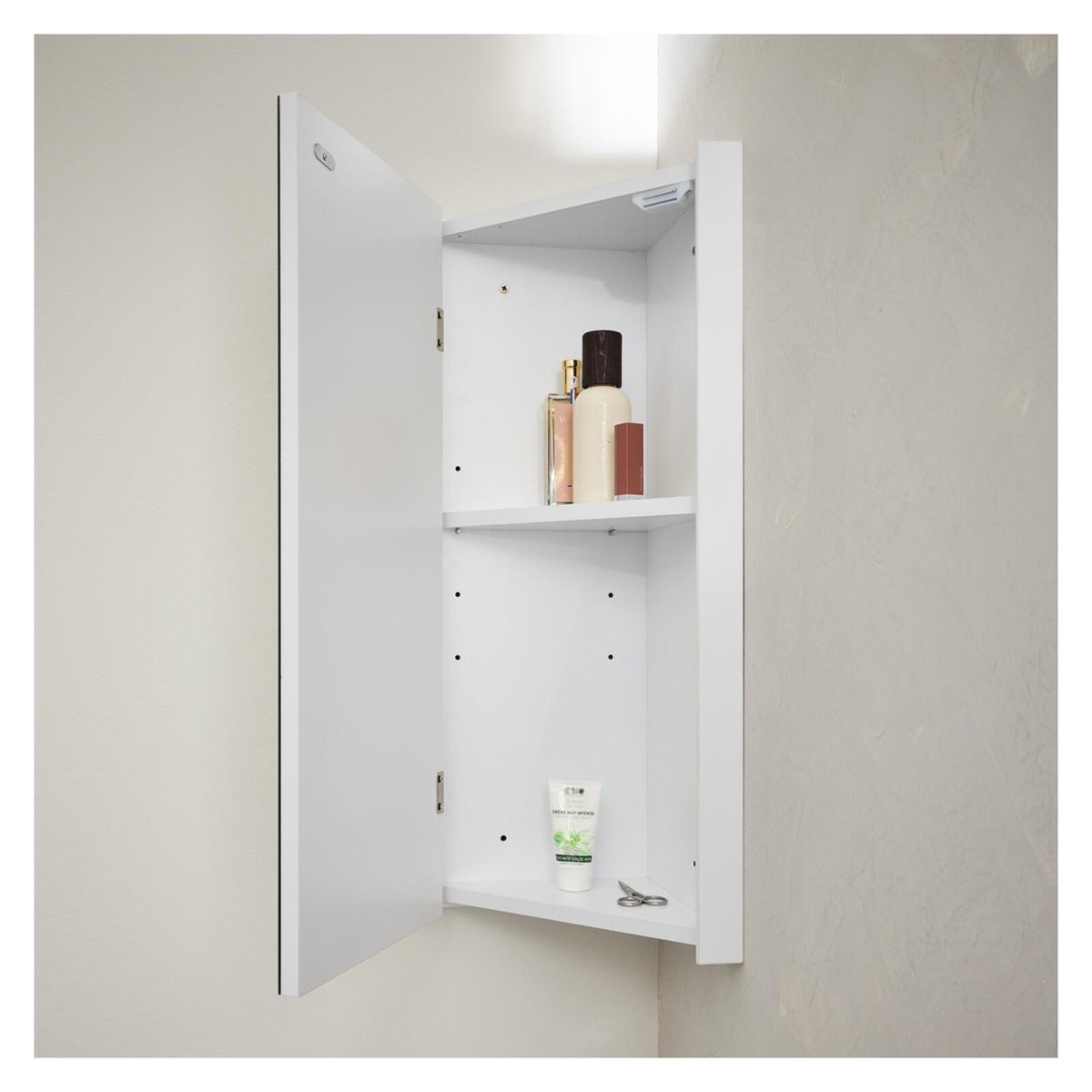 Armoire de toilette d'angle CLEO blanc, MOB IN
