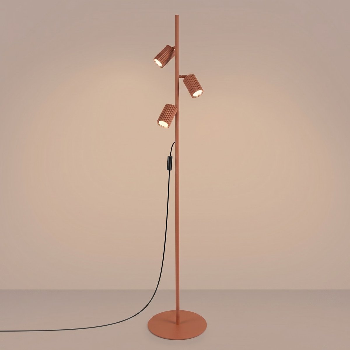 Lampadaire Aluminium Ocre Rouge GU10 3 KARBON ocre rouge, EDEN