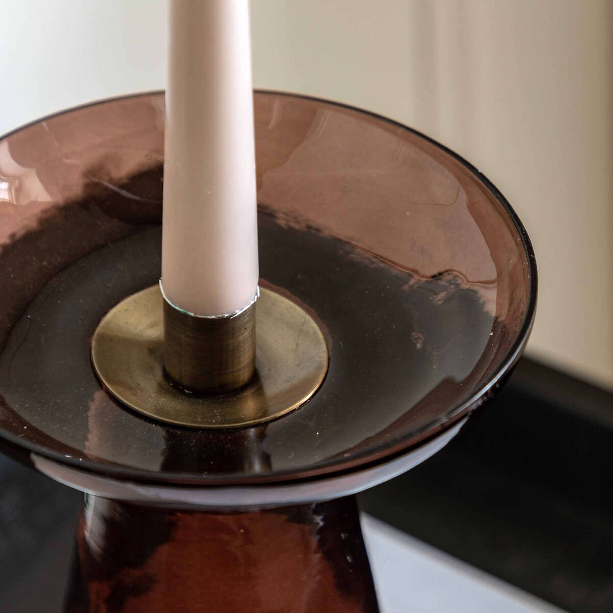 Set of 2 Small Dalmine Glass Candle Holders black, ÉDITÉ