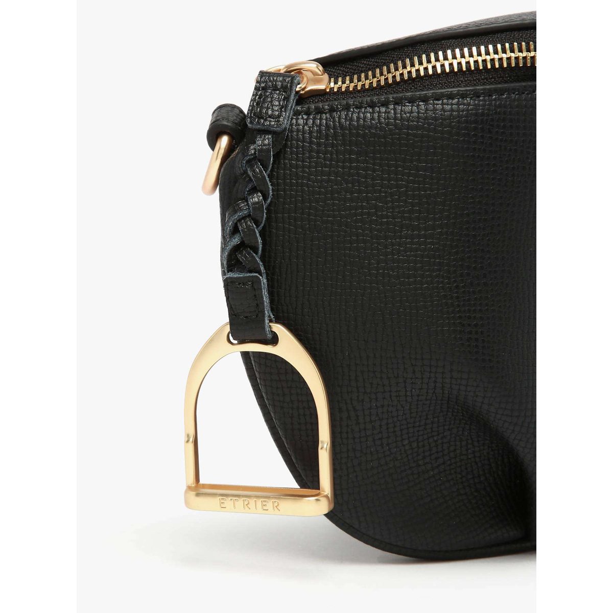 Sac banane Torsade cuir noir, ETRIER