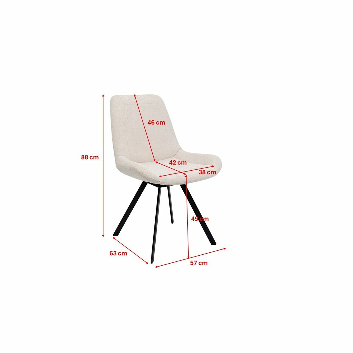 Chaise pivotante Blade crème crème, KARE DESIGN