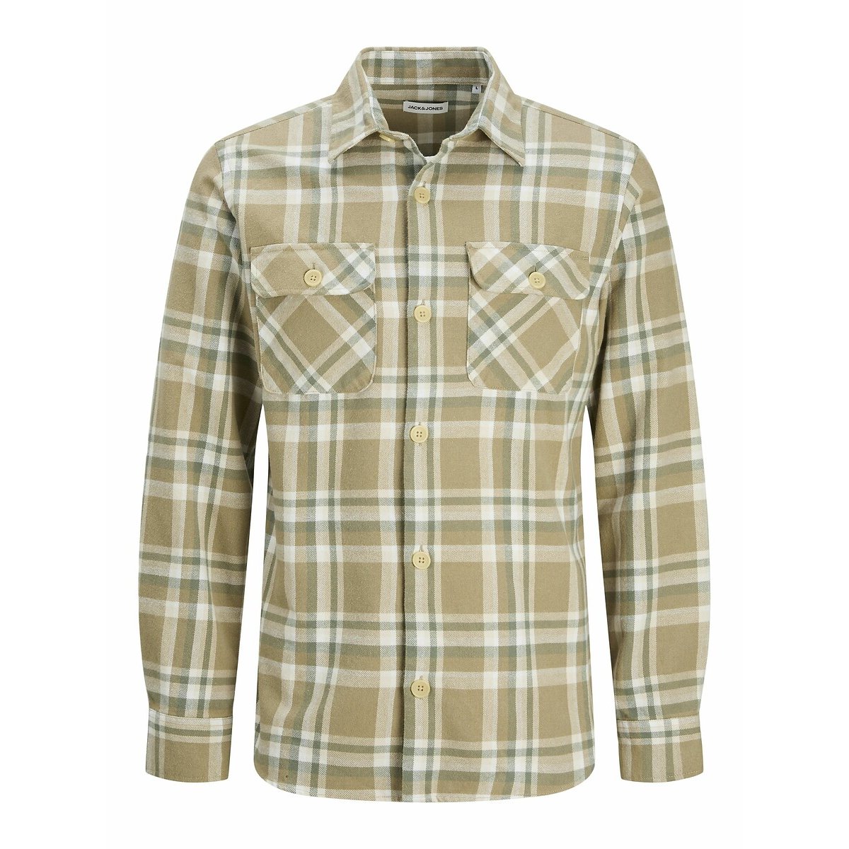 Surchemise en flanelle carreaux écru, JACK & JONES