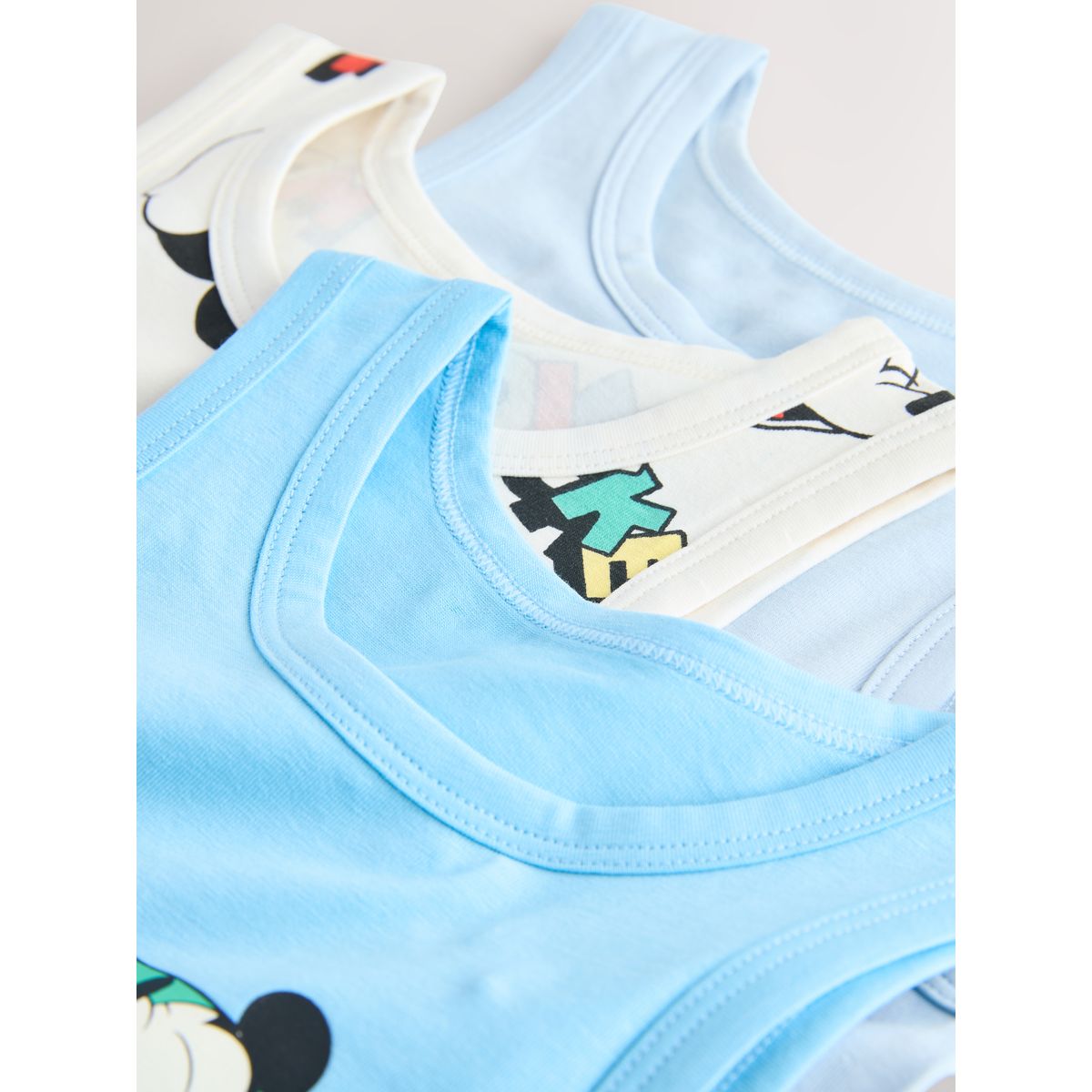 Débardeur mickey mouse, lot de 3 bleu/blanc, NEXT