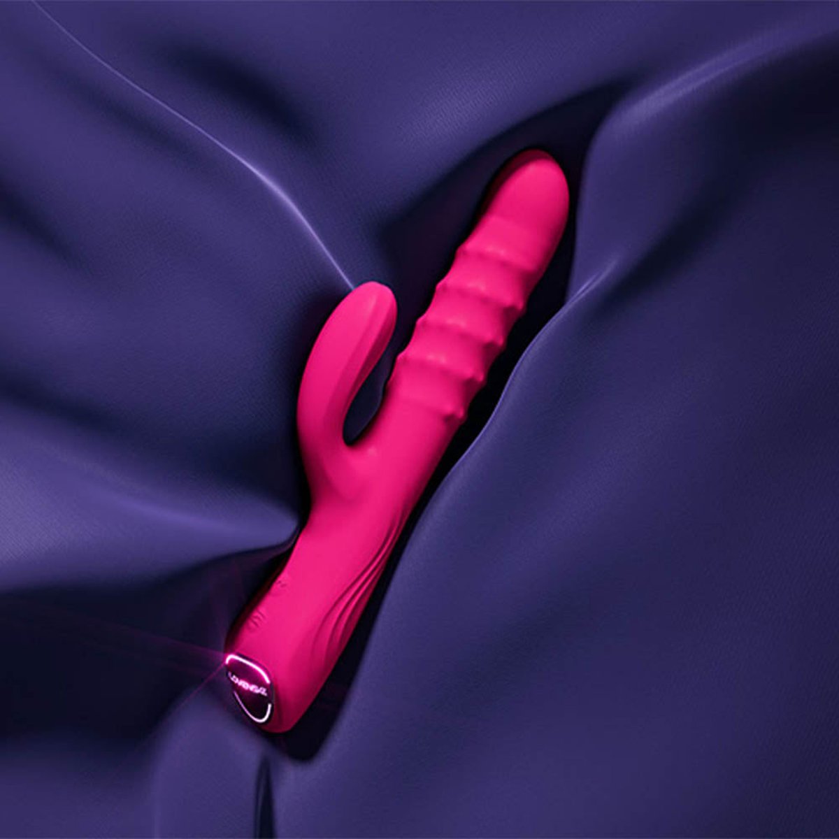 Vibromasseur rabbit rotatif et connecté Velvo rose, LOVENSE