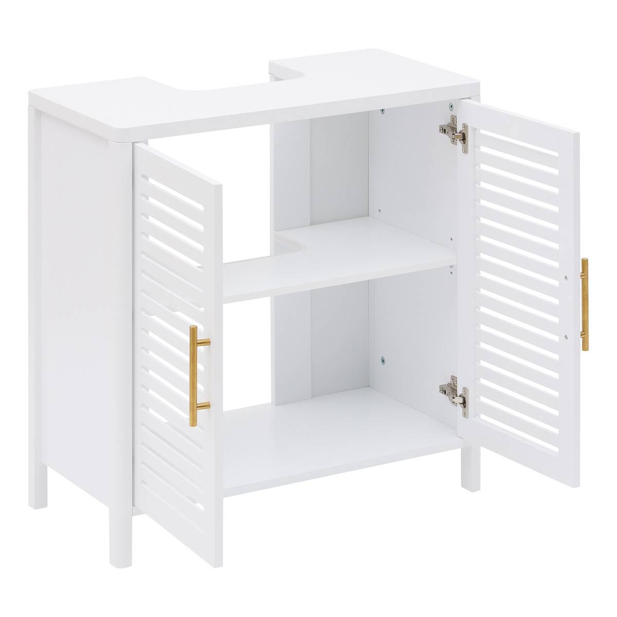 Meuble sous-lavabo carré avec portes OREA blanc, 5FIVE SIMPLY SMART