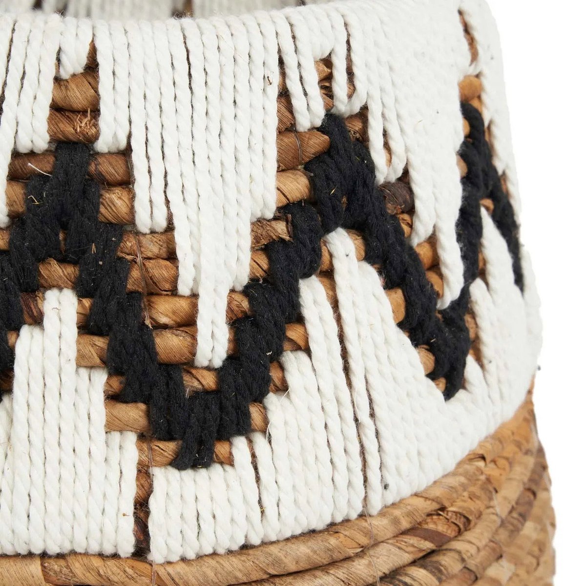 Panier en feuille de bananier LITTLE BAY blanc beige, BAZAR BIZAR