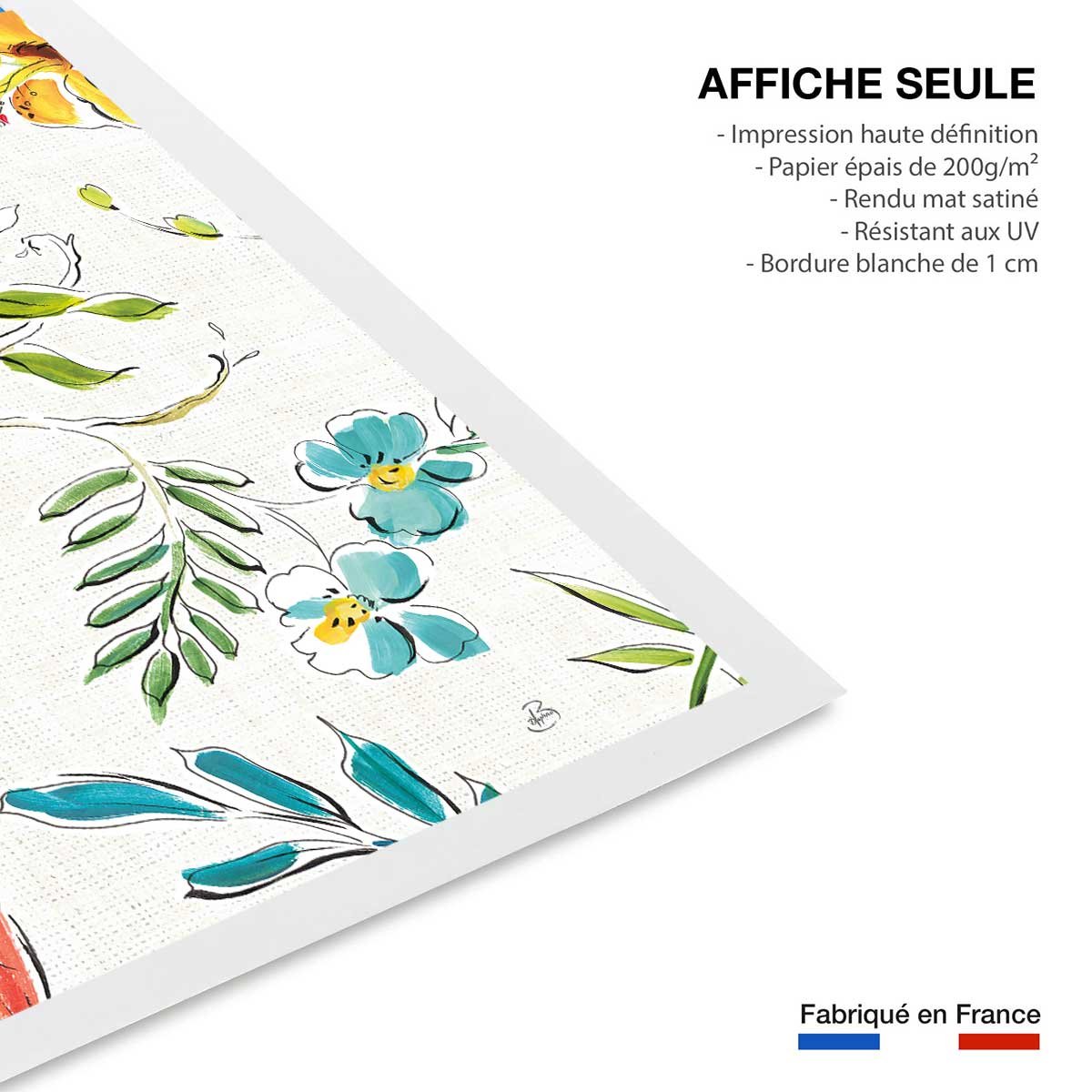 Affiche Hibiscus, orchidée et cie affiche seule, HEXOA