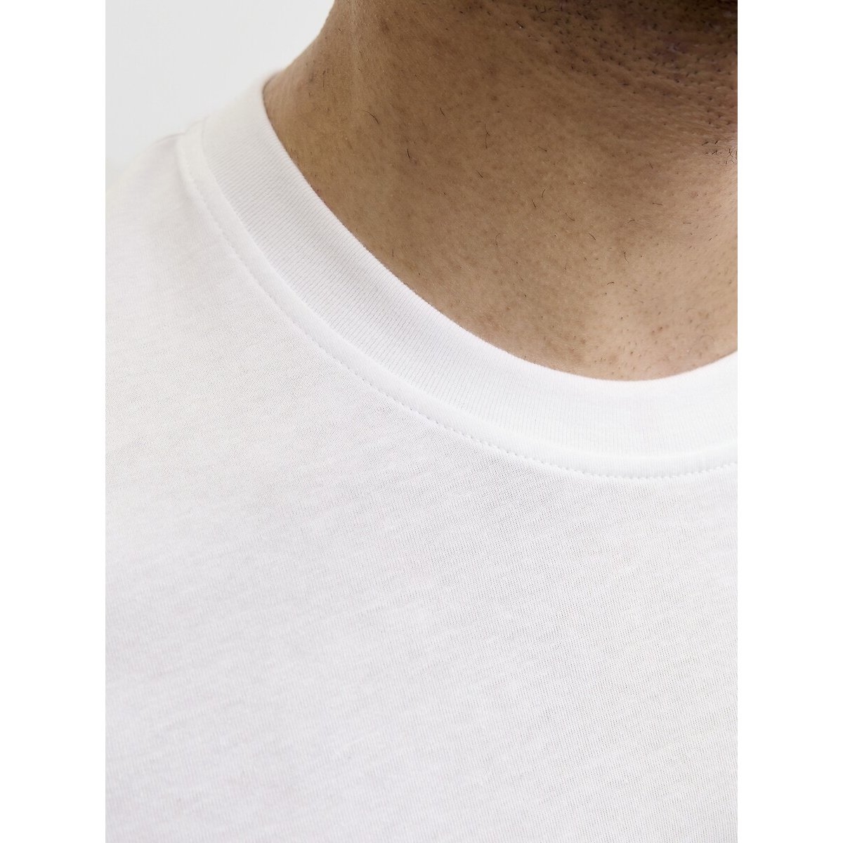 T-shirt de manga curta com gola redonda, Munk branco, JACK & JONES
