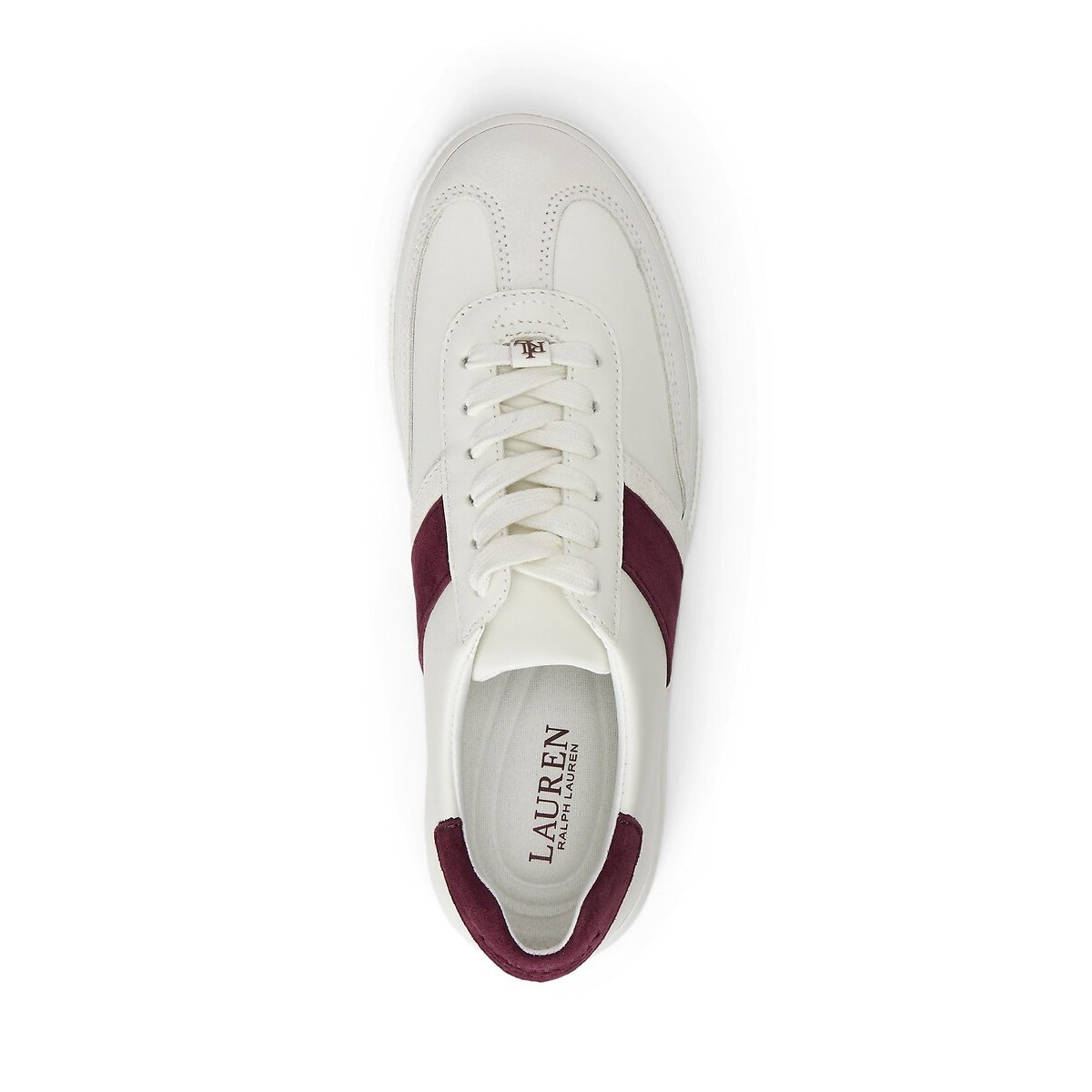 Baskets en cuir Braylee blanc/bordeaux, LAUREN RALPH LAUREN