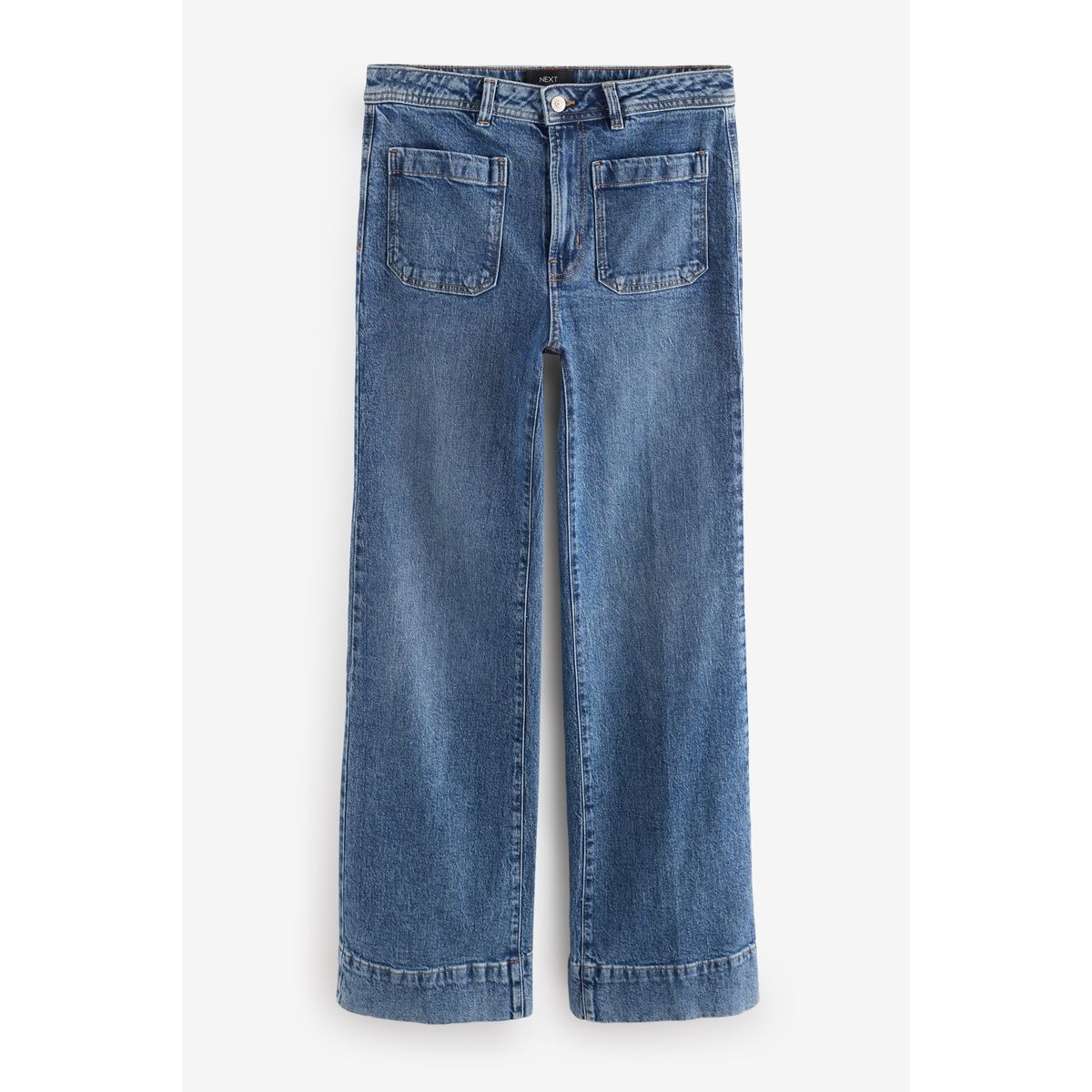 Jean large avec poche plaquée bleu foncé, NEXT