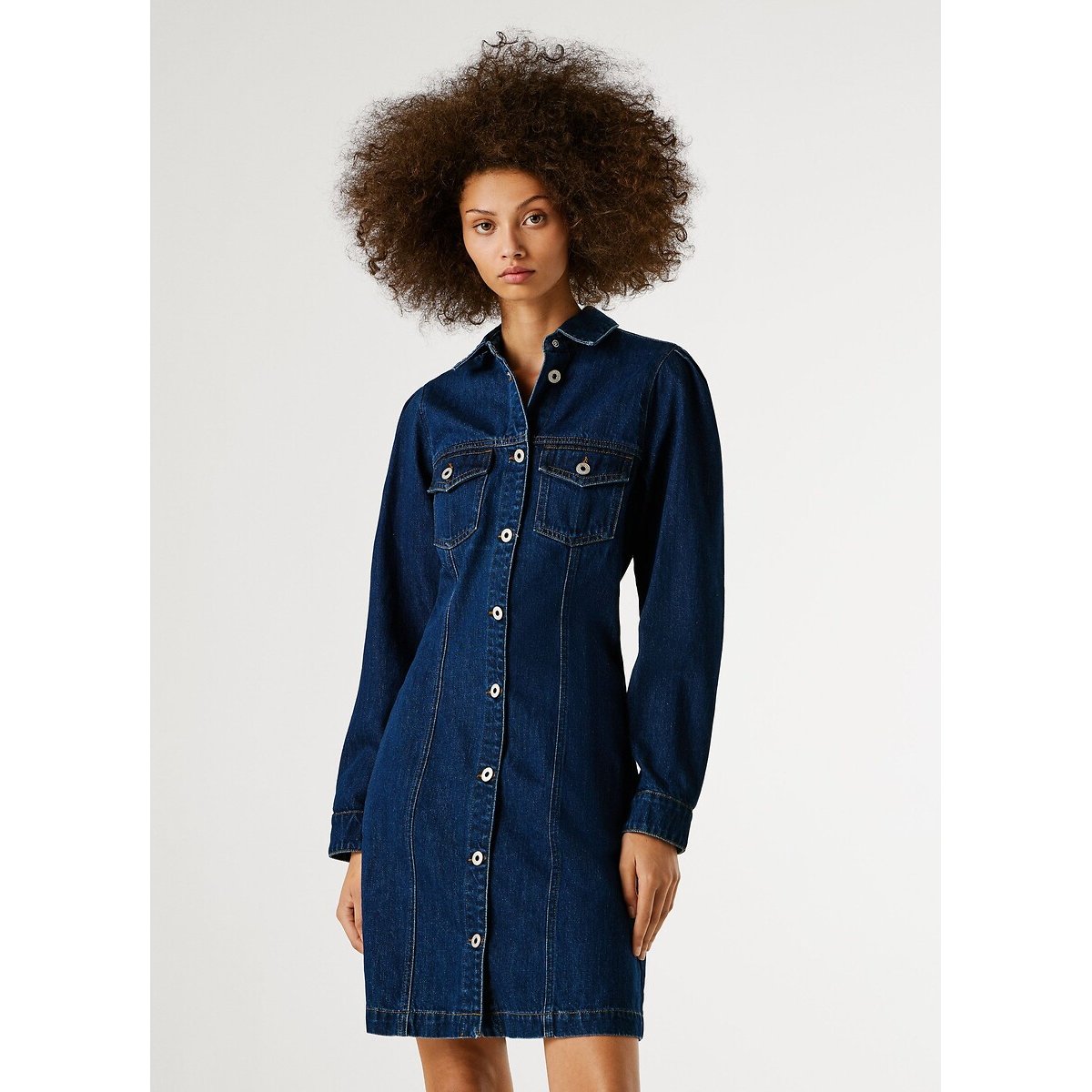 Robe chemise en denim denim brut, PEPE JEANS