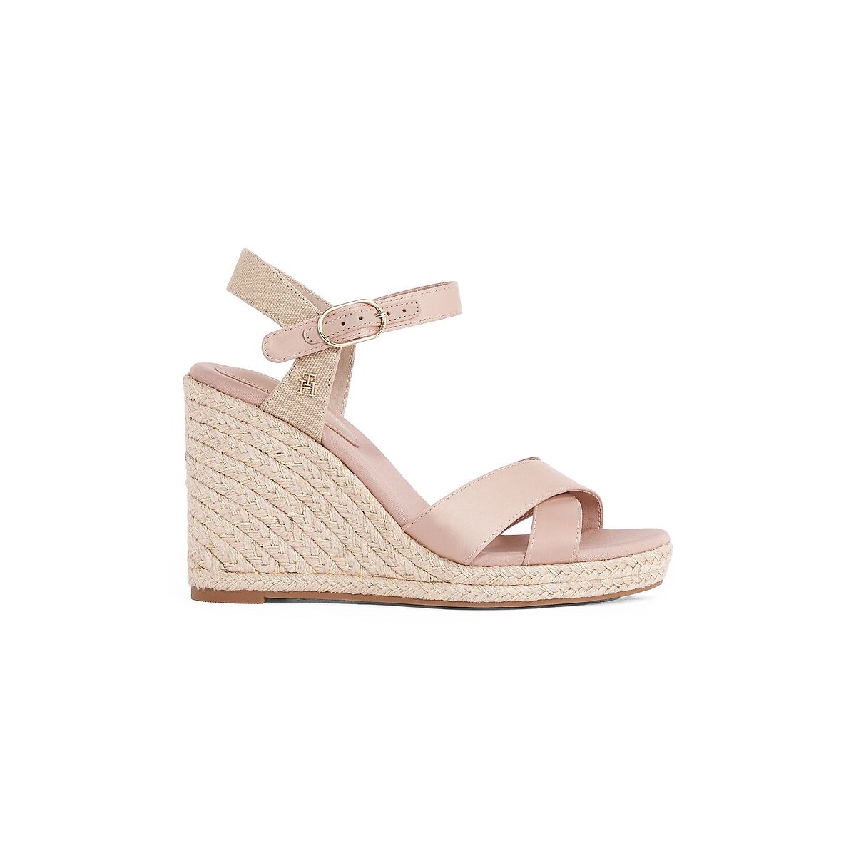 Satin Wedge Sandals beige, TOMMY HILFIGER