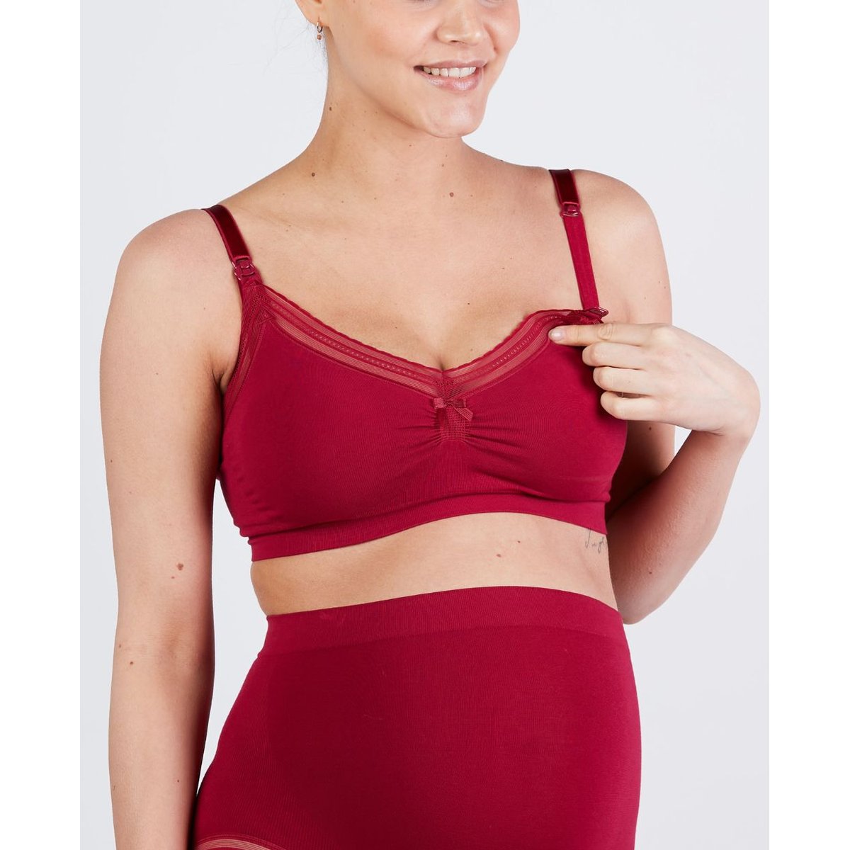 Brassière de grossesse et d'allaitement Milk bordeaux, CACHE COEUR