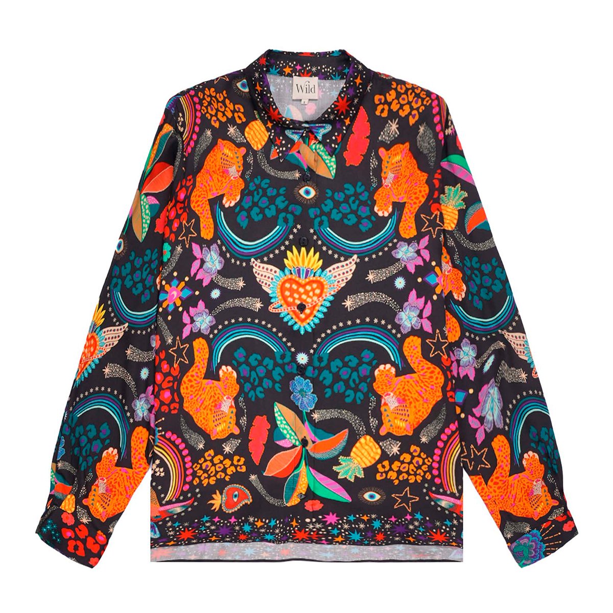 Chemise imprimé à motifs BONAVENTURE CRAZY WOLRD noir, WILD