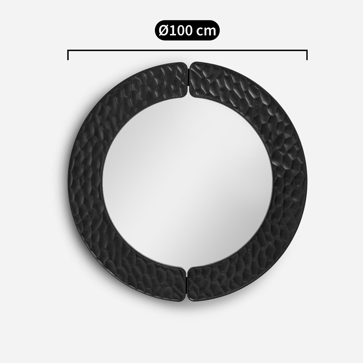 Miroir rond finition gougée diamètre 100 cm Kuchim café grillé, AM.PM