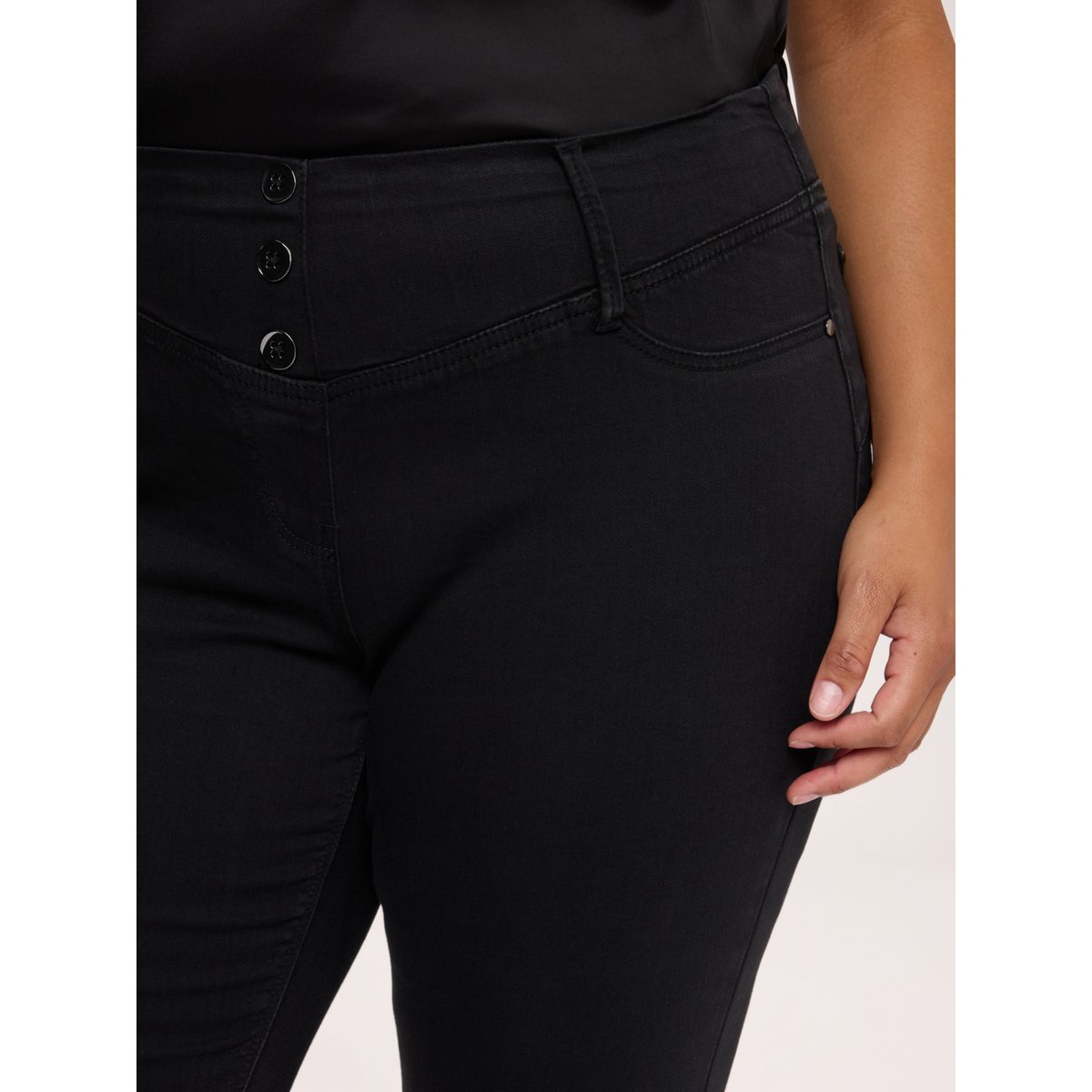 Jeggings noir avec trois boutons noir, FIORELLA RUBINO