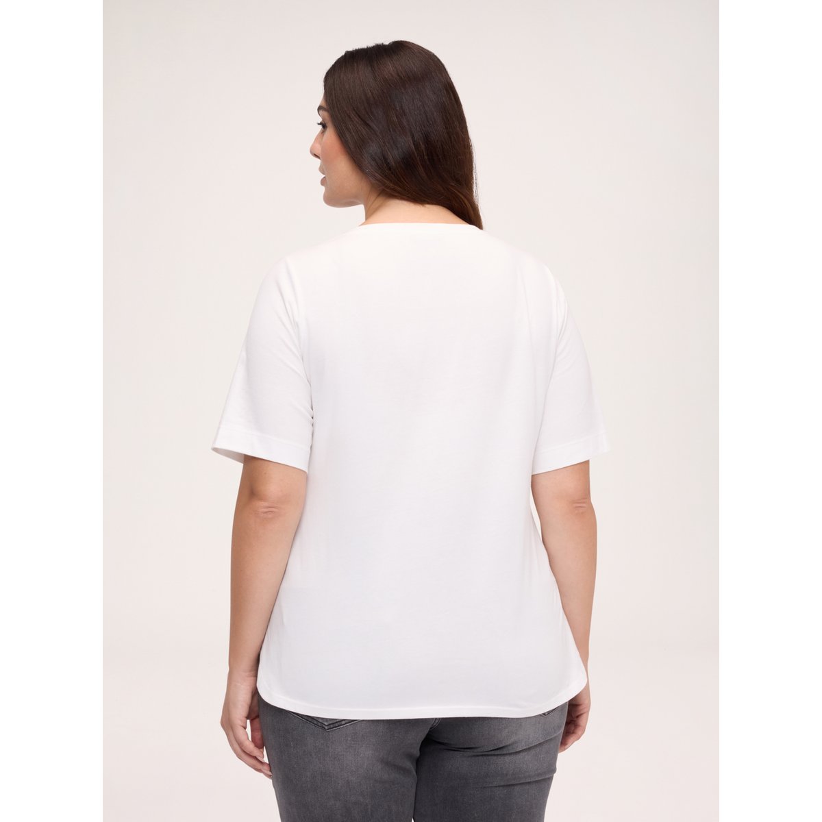T-shirt avec inscription et imprimé blanc, FIORELLA RUBINO