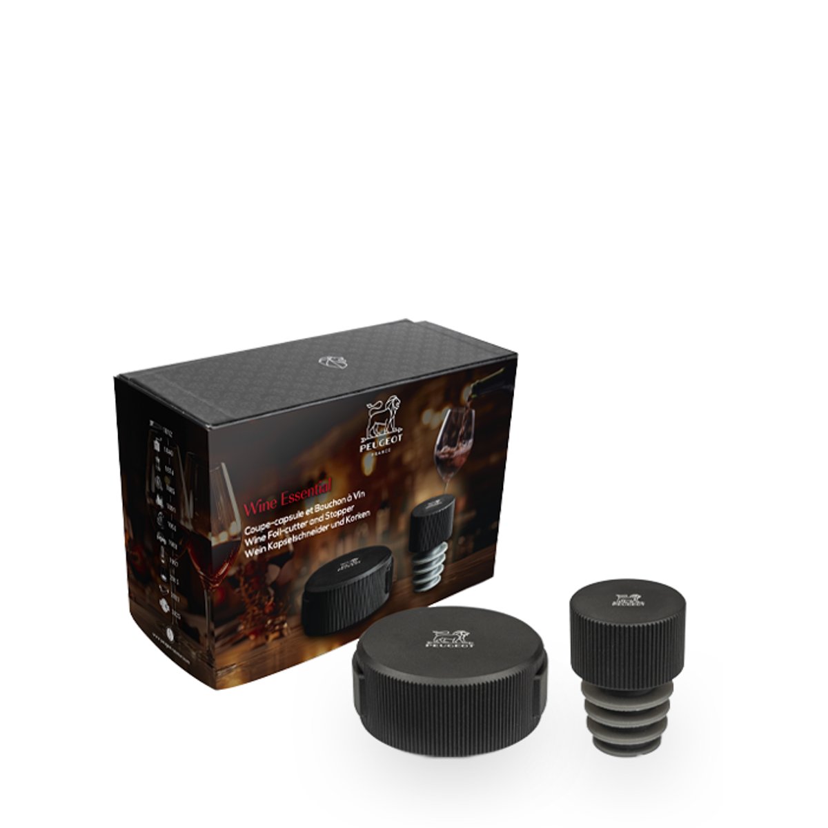 Coffret coupe-capsule et bouchon à vin WINE couleur unique, PEUGEOT