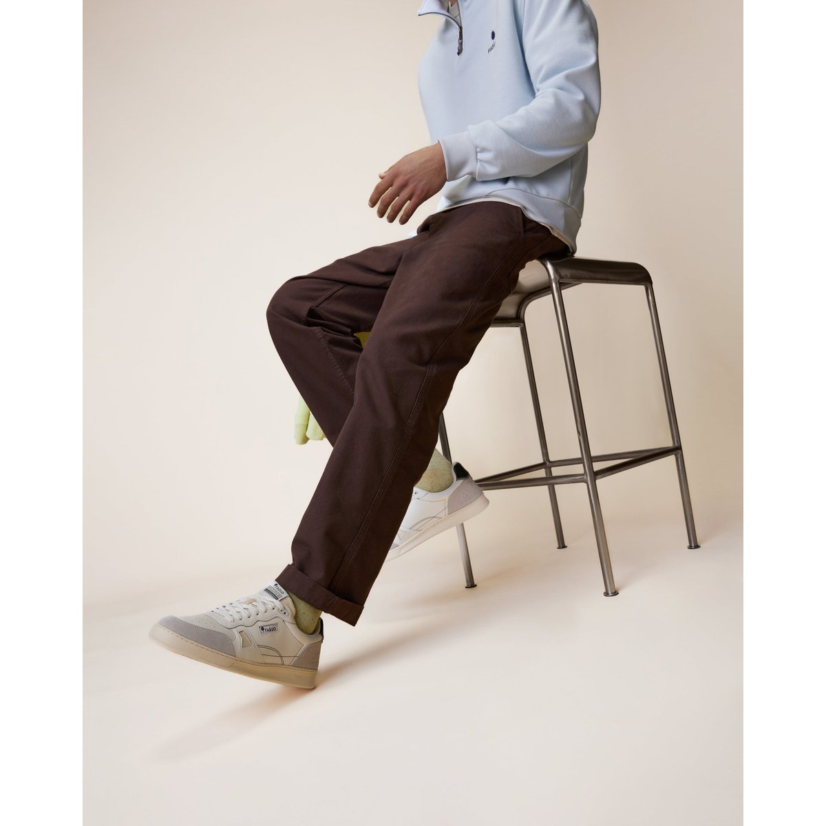 Chino en toile canvas chocolat, FAGUO