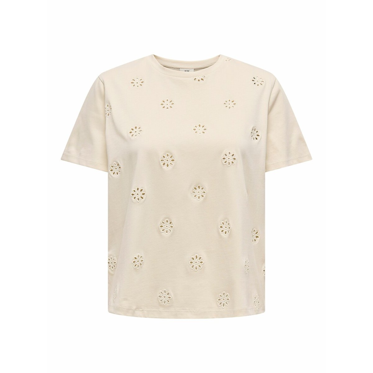 Tee shirt col rond manches courtes ecru, JDY