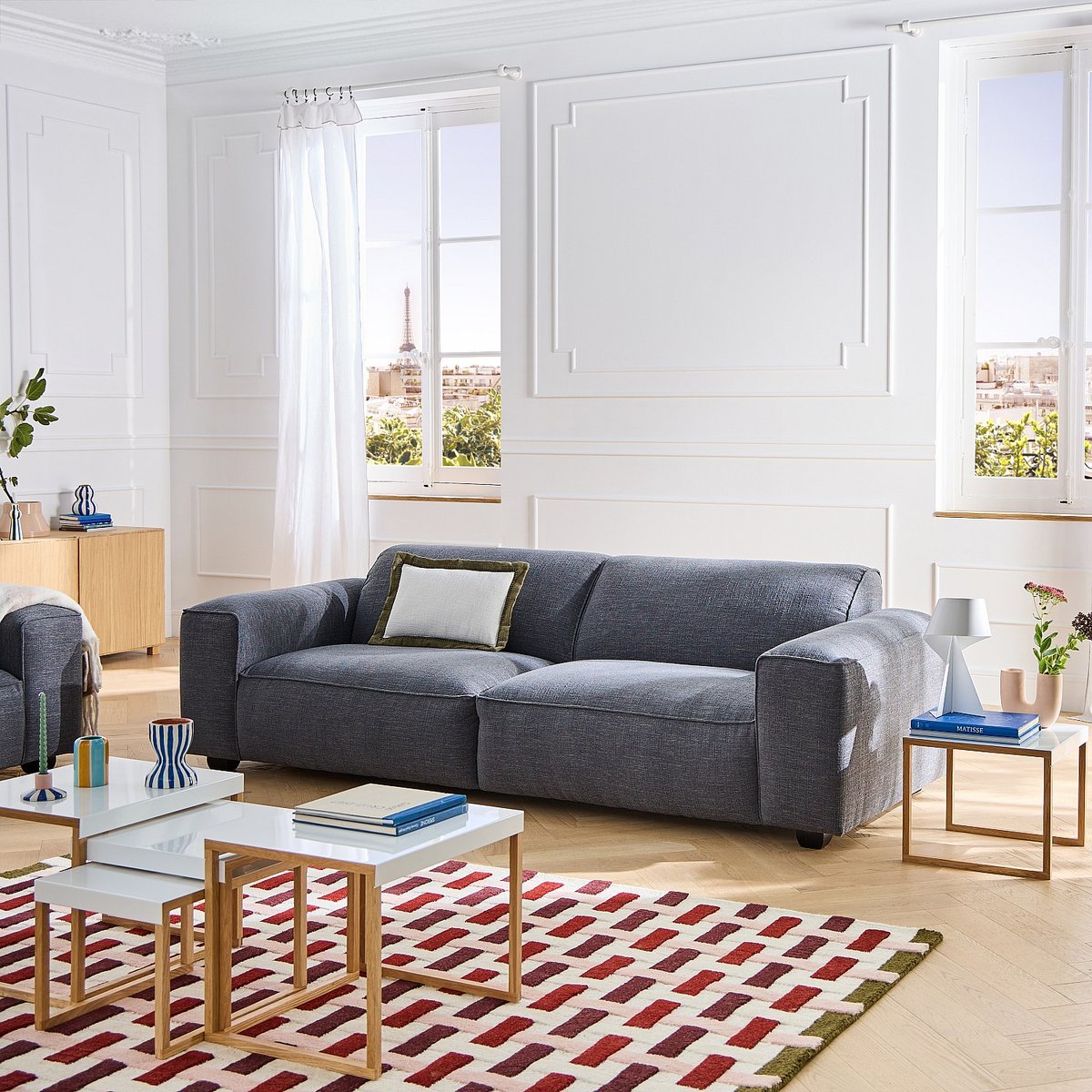 Canapé en tissu bouclette courte Mira POSADA ll bleu, HABITAT