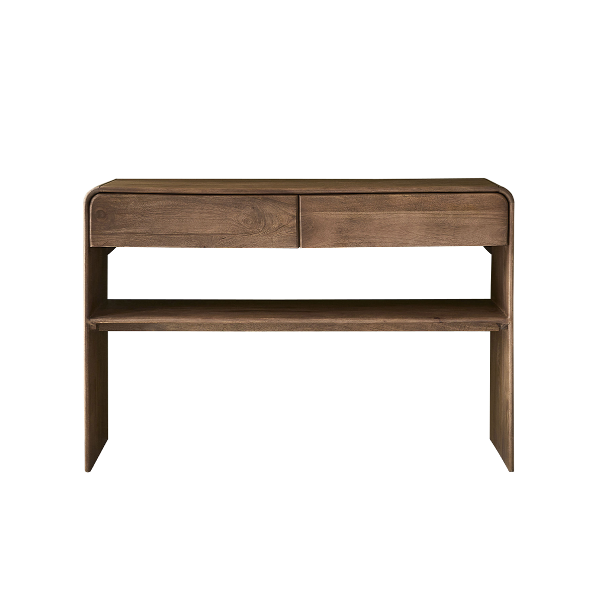 Console en manguier massif 2 tiroirs et niche SOFIA couleur unique, BERAH GETAH
