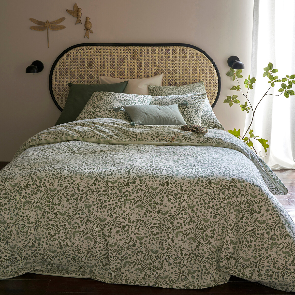 Housse de couette coton lavé, Majari imprimé fleurs, LA REDOUTE INTERIEURS
