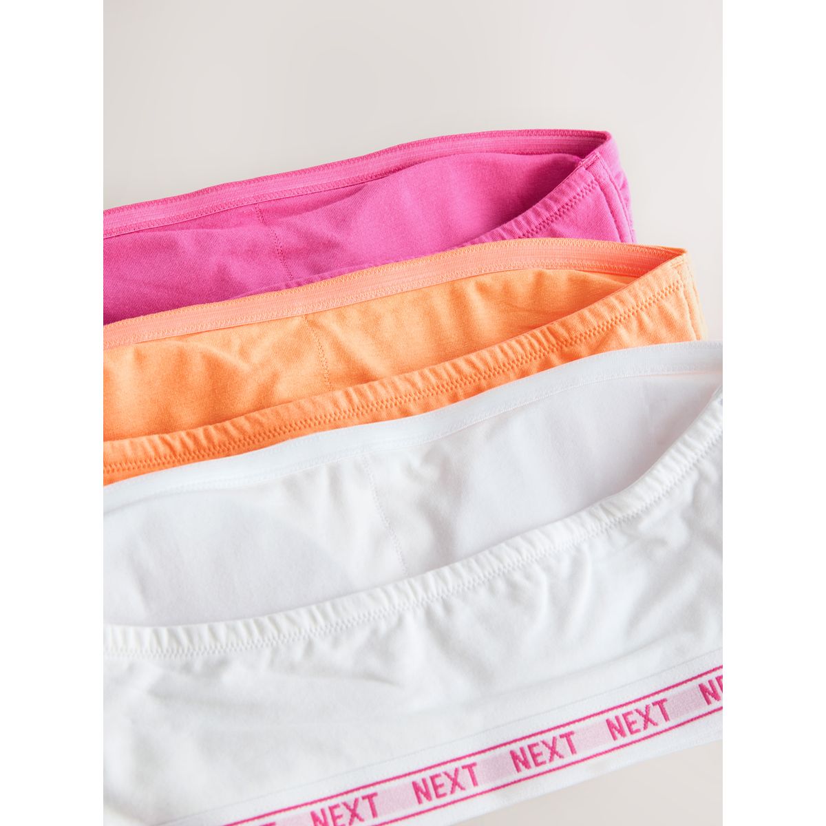 Soutien-gorge bandeau en coton, lot de 3 rose/orange/blanc, NEXT