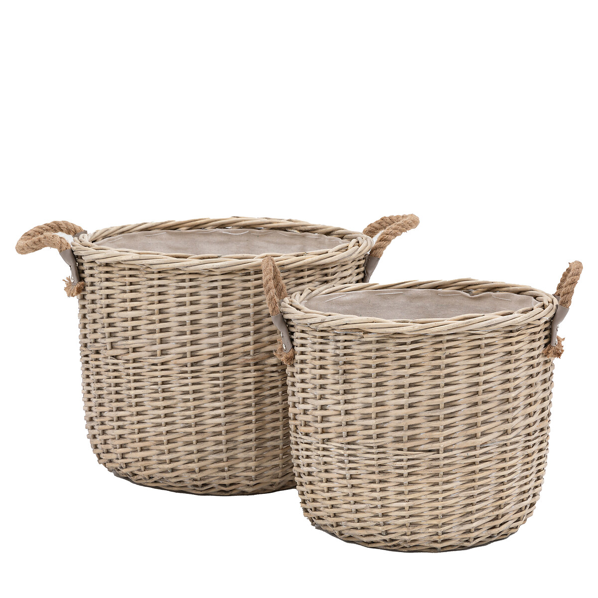 Set of 2 Dolau Round Baskets grey, ÉDITÉ