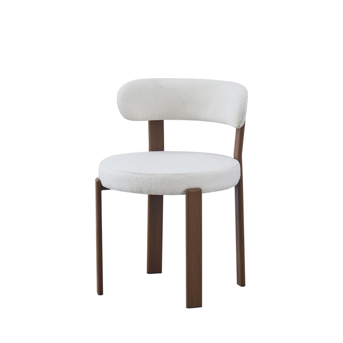 Lot de 2 chaises en tissu bouclette piètement effet bois foncé- IZZY beige, DRAWER