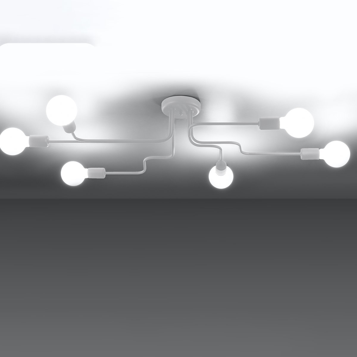 Lustre Acier Blanc E27 6 Vector blanc, EDEN