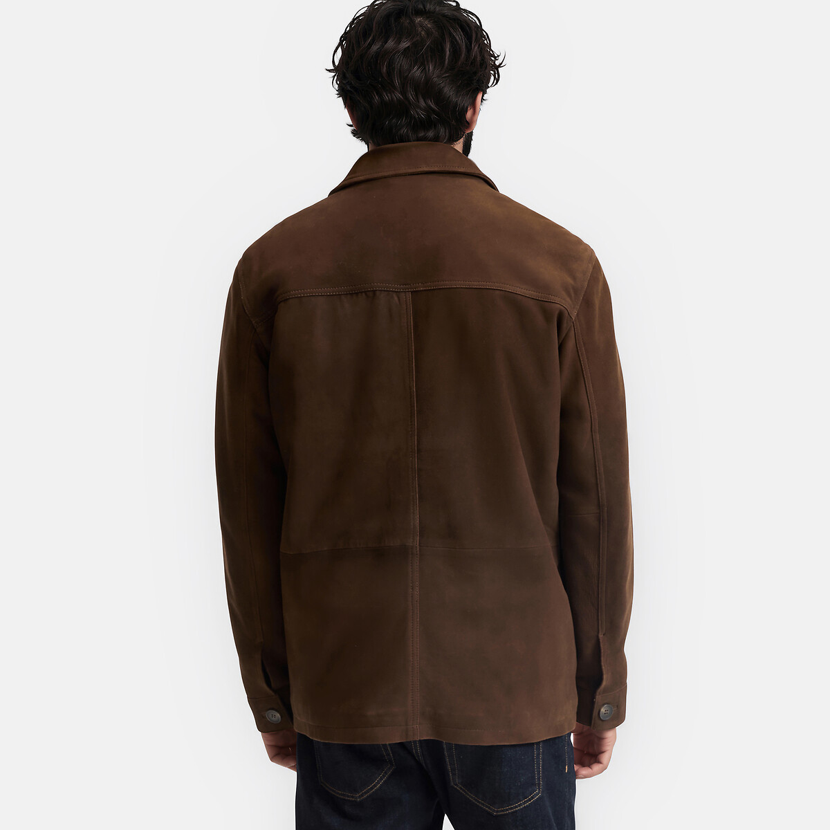 Veste workwear en cuir, mi-saison marron, LA REDOUTE COLLECTIONS