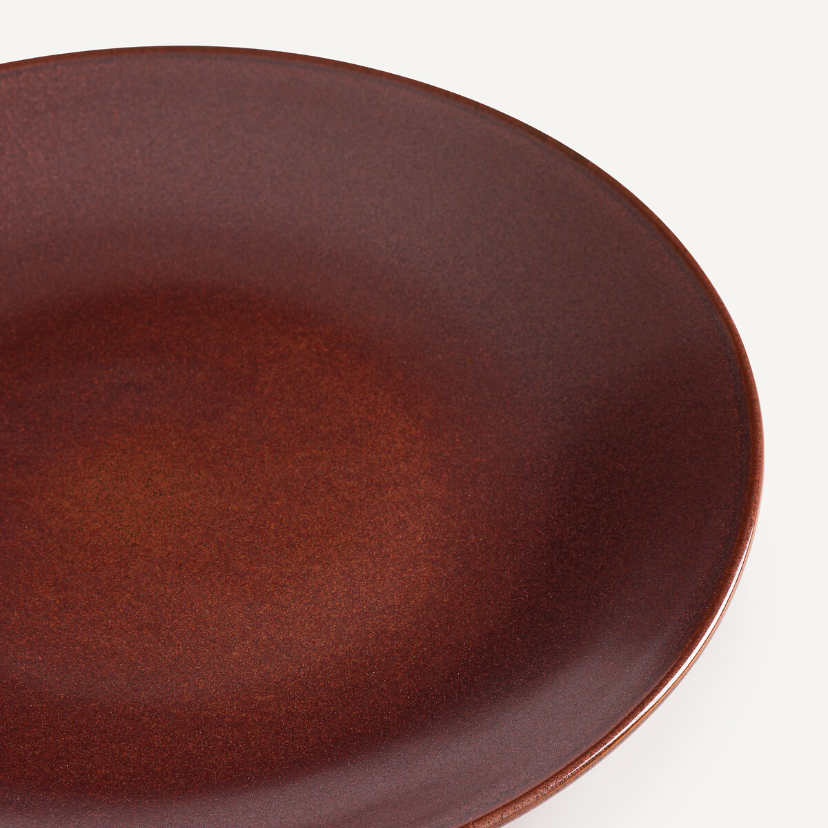 Lot de 4 assiettes plates grès émaillé, Kanso rouge, AM.PM