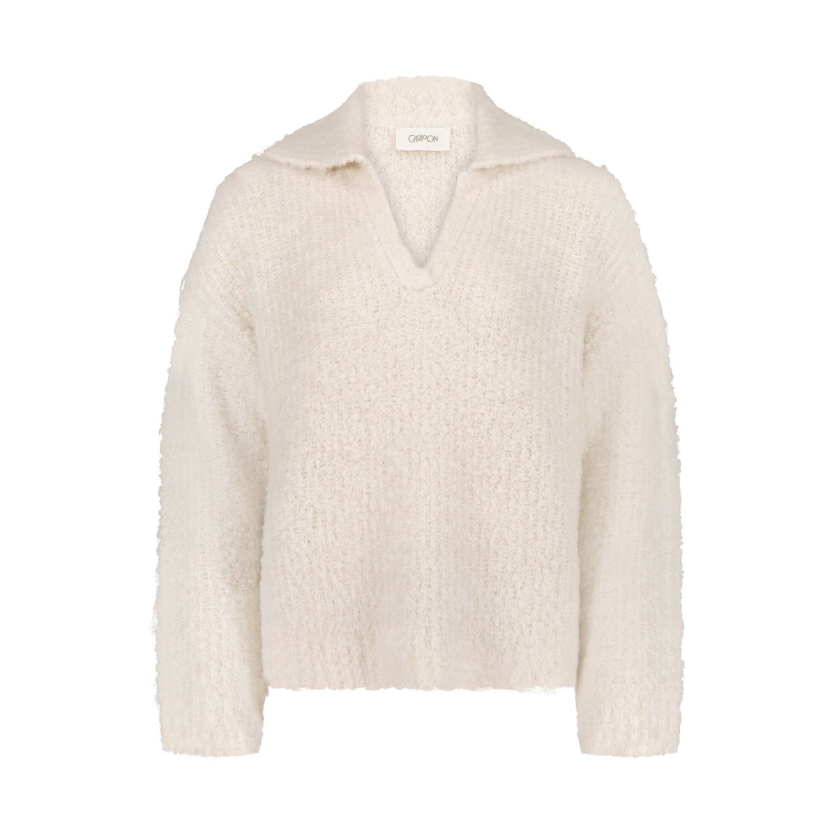 Pull-over en maille à encolure en v eggnog, CARTOON