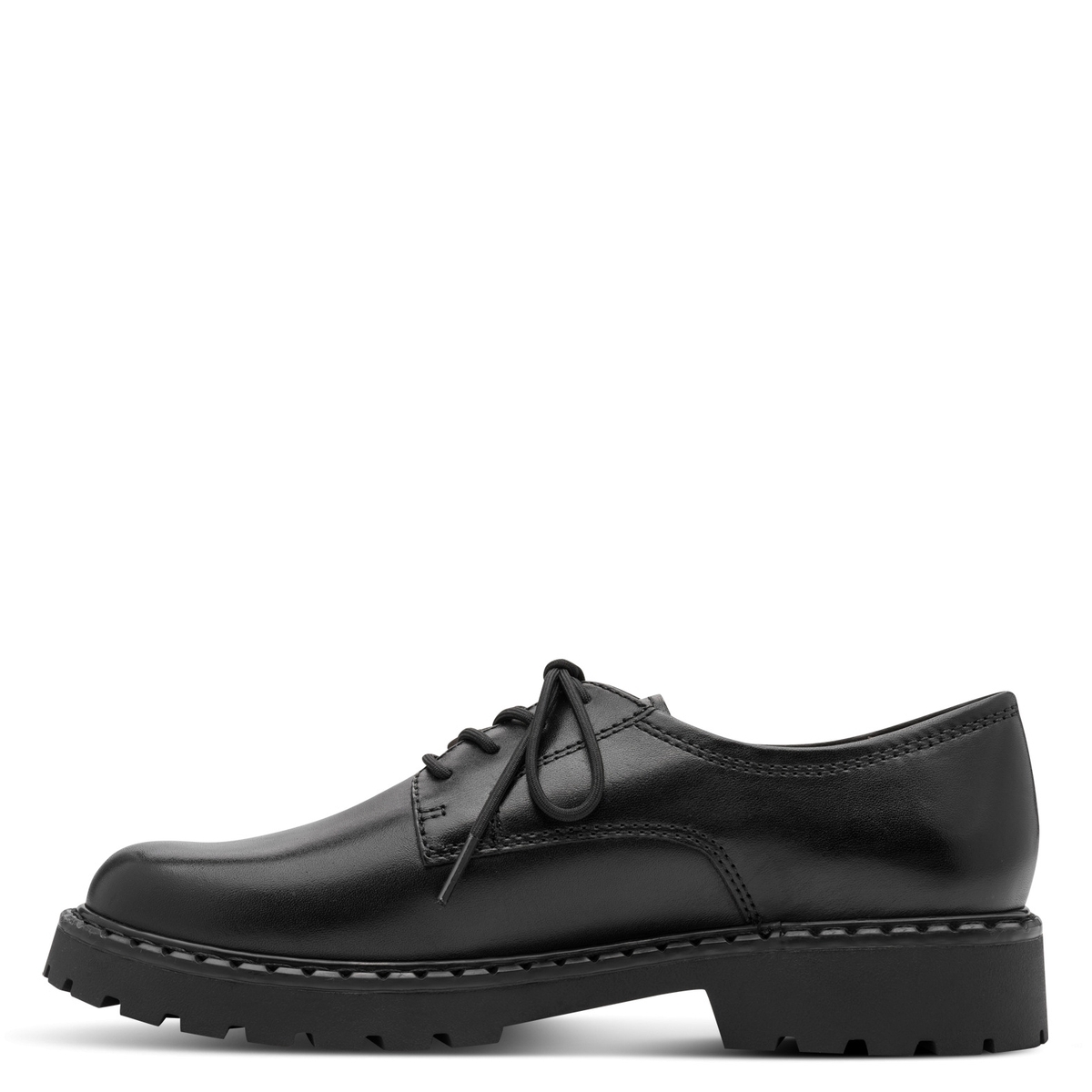 Derbie en cuir noir, TAMARIS