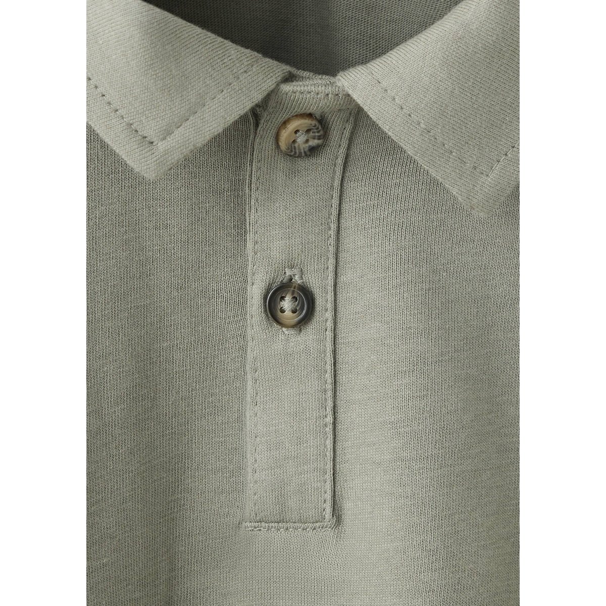 Polo en coton avec détail imprimé vert moyen, MANGO BABY