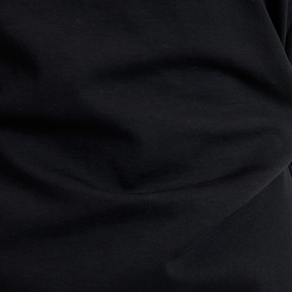 Abito midi lungo fino al gomito con drappeggio in vita nero , LA REDOUTE COLLECTIONS
