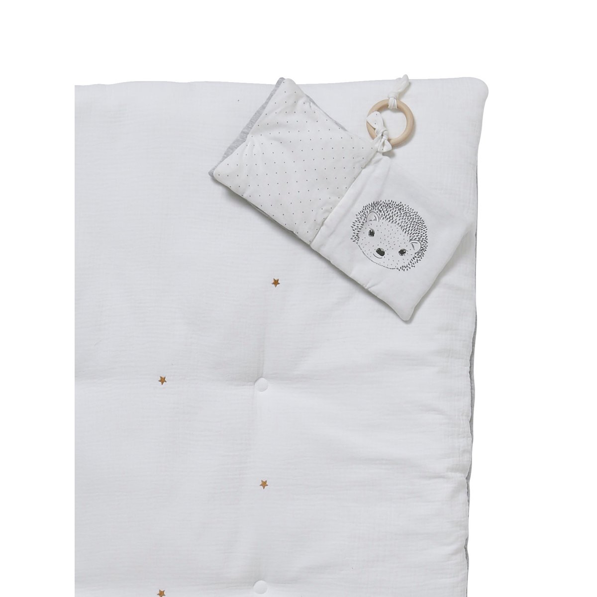 Tapis d'éveil en gaze de coton bio* MINI COMPAGNIE gris, VERTBAUDET