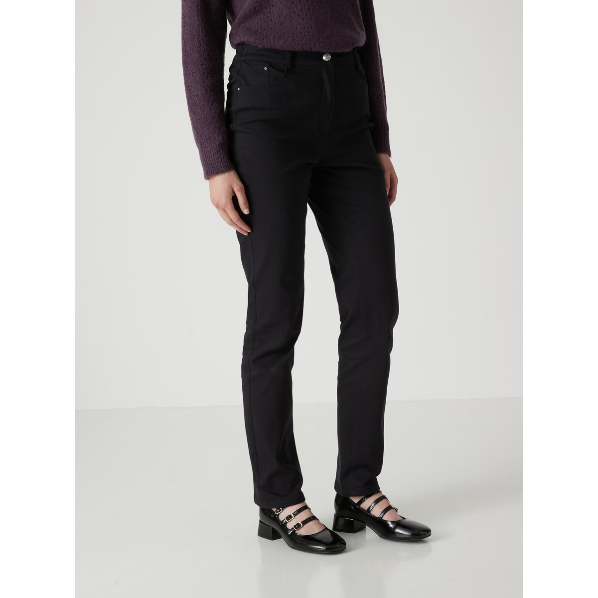Pantalon taille haute 5 poches noir, DAXON