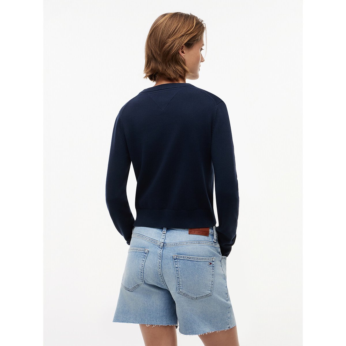 Pull col rond logo marine, TOMMY JEANS
