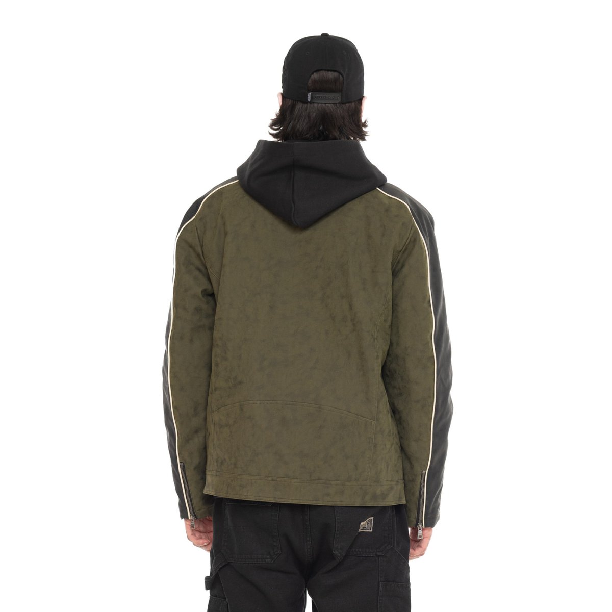 Veste motard LEROY vert/noir/blanc, VON DUTCH