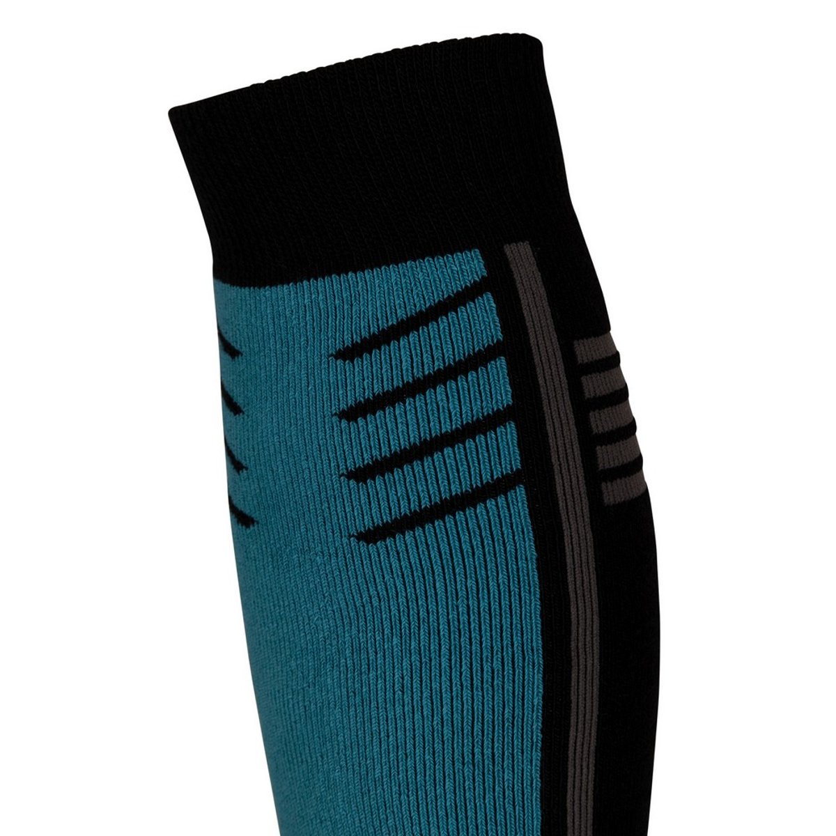 Chaussettes de ski motif/style rayures ICY noir / bleu sarcelle, TRESPASS
