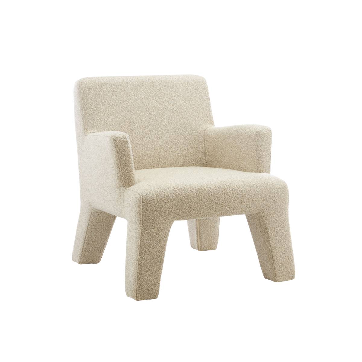 Fauteuil en tissu KARA blanc, MADE IN MEUBLES 