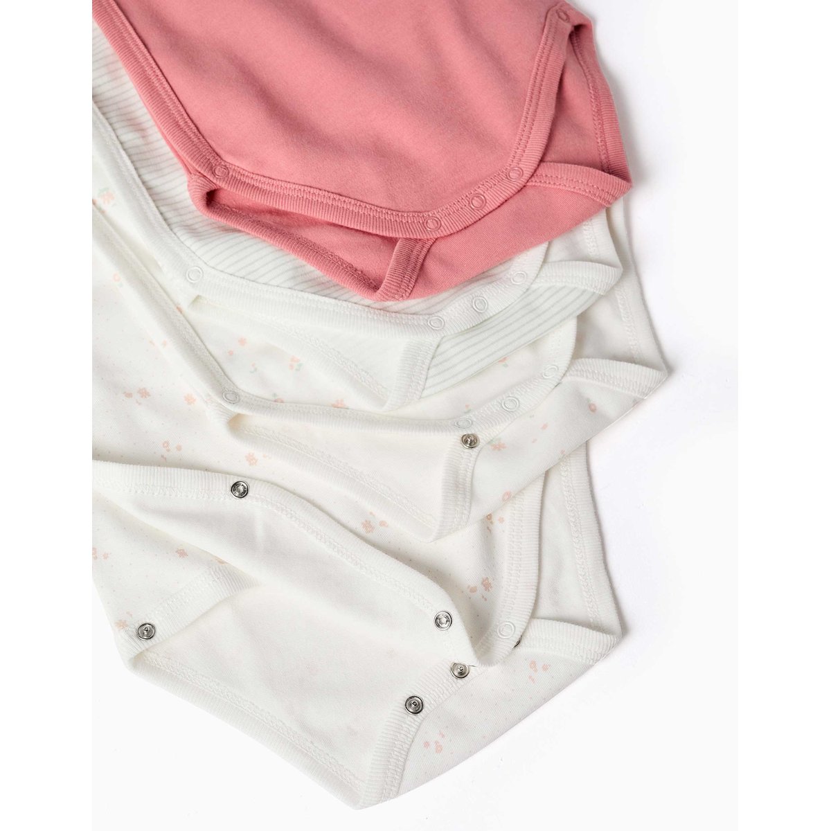 Lot de 4 bodys en coton croisés unis/imprimés multicolore, ZIPPY