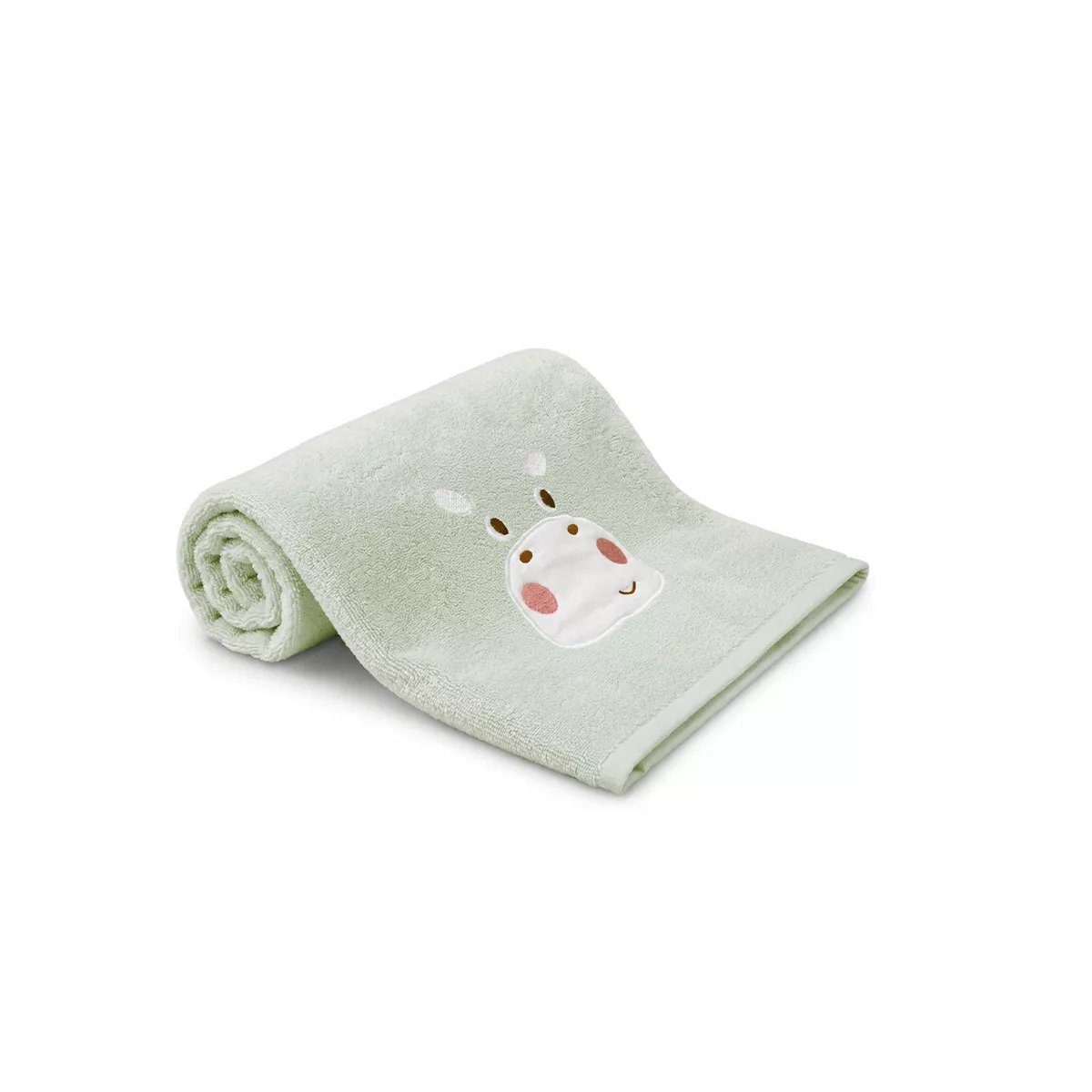 Serviette eponge pur coton PETIT HIPPO vert d'eau, GARNIER THIEBAUT