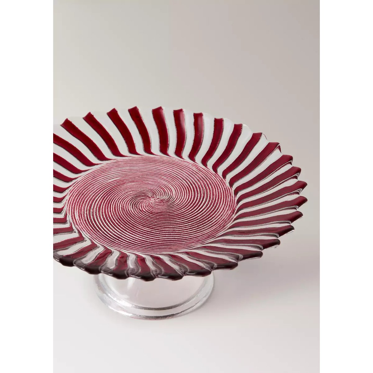 Récipient de cuisine en verre rayé rouge, MANGO HOME